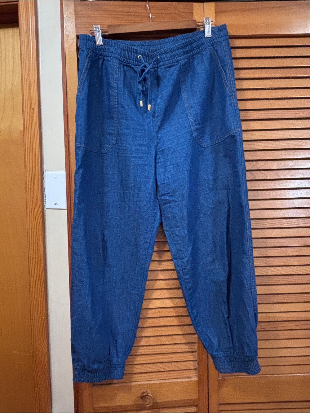 Zara Navy Blue Drawstring Jogger Pants